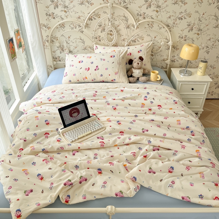 91家纺网 家纺一手货源 找家纺 澜妃 2025新款糯叽叽水洗棉全棉蕾丝花边-艾意系列 艾意-小新控