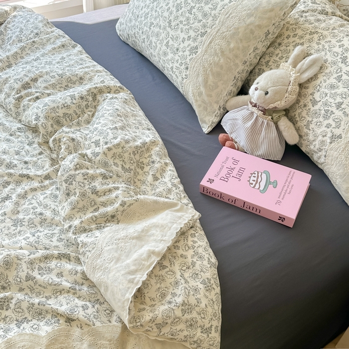 91家纺网 家纺一手货源 找家纺 澜妃 2025新款糯叽叽水洗棉全棉蕾丝花边-艾意系列 艾意-山月枇杷