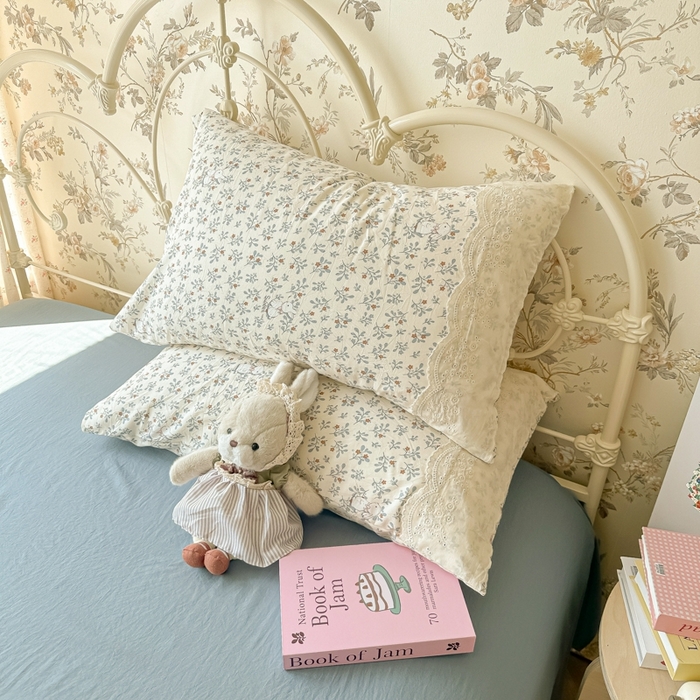 91家纺网 家纺一手货源 找家纺 澜妃 2025新款糯叽叽水洗棉全棉蕾丝花边-艾意系列 艾意-安妮的兔