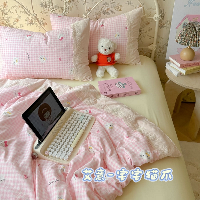 91家纺网 家纺一手货源 找家纺 （总）澜妃 2025新款糯叽叽水洗棉全棉蕾丝花边-艾意系列