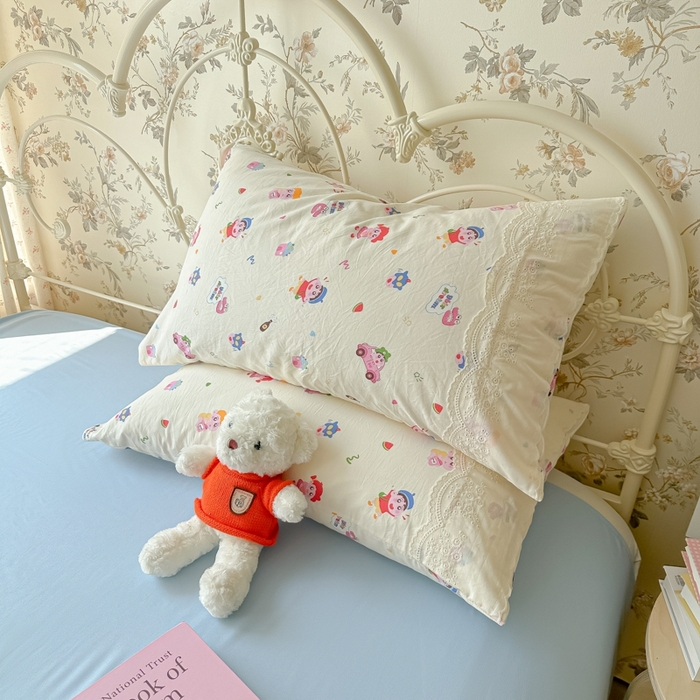 91家纺网 家纺一手货源 找家纺 澜妃 2025新款糯叽叽水洗棉全棉蕾丝花边-艾意系列 艾意-小新控