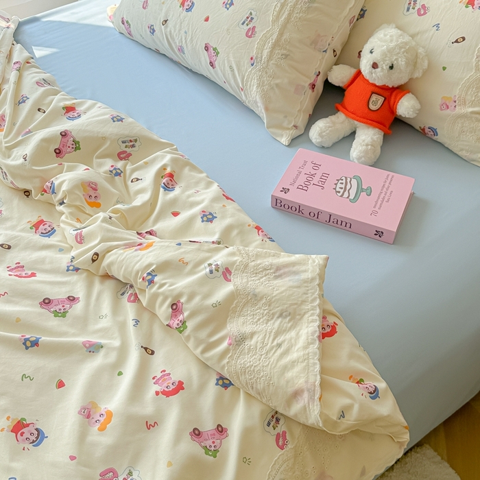 91家纺网 家纺一手货源 找家纺 澜妃 2025新款糯叽叽水洗棉全棉蕾丝花边-艾意系列 艾意-小新控