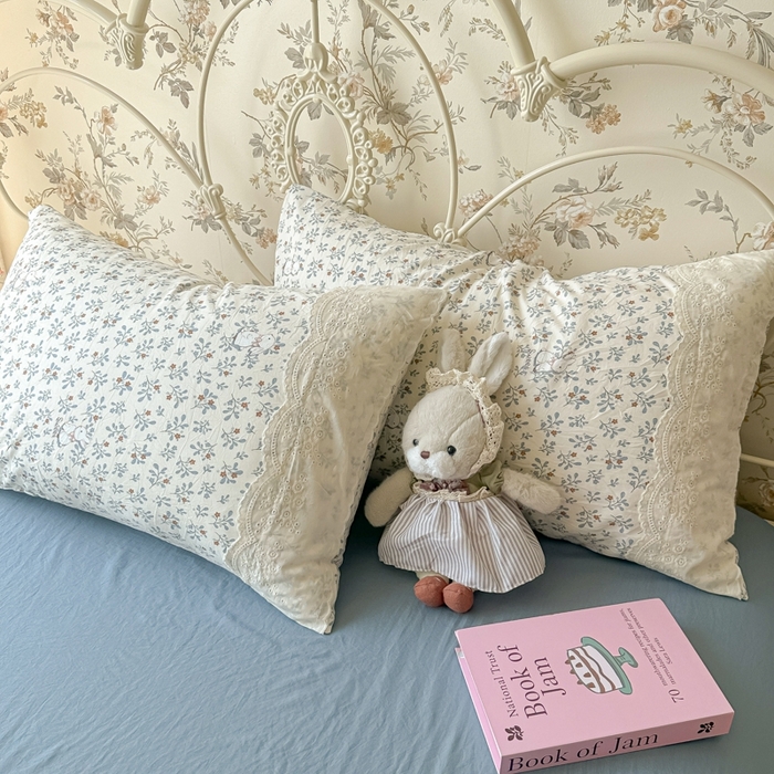 91家纺网 家纺一手货源 找家纺 澜妃 2025新款糯叽叽水洗棉全棉蕾丝花边-艾意系列 艾意-安妮的兔