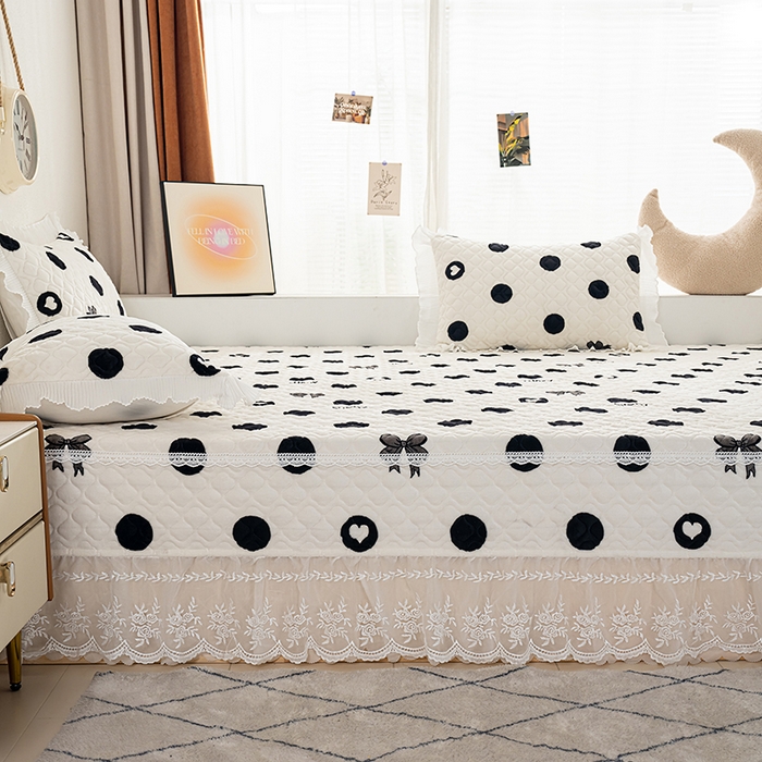 91家纺网 家纺一手货源 找家纺 冬然 2024新款牛奶绒床盖榻榻米床盖炕盖 幸运点点