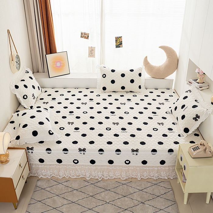 冬然 2024新款牛奶绒床盖榻榻米床盖炕盖 幸运点点