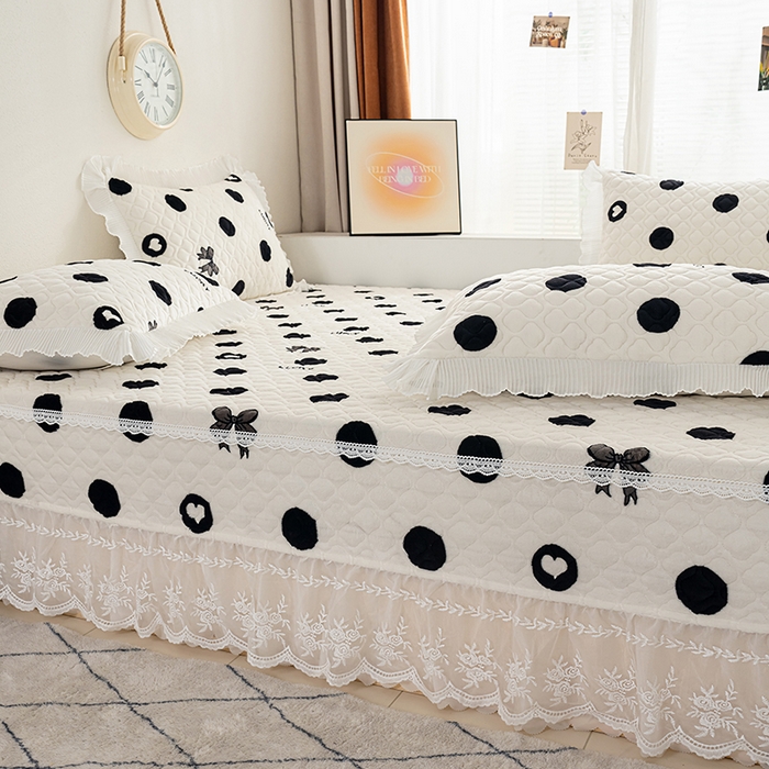 91家纺网 家纺一手货源 找家纺 冬然 2024新款牛奶绒床盖榻榻米床盖炕盖 幸运点点