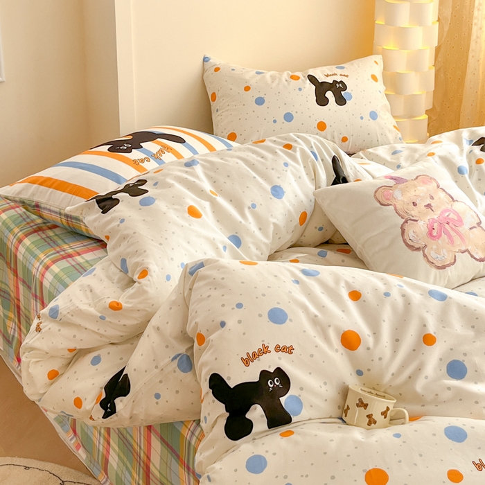 91家纺网 家纺一手货源 找家纺 （总）耀悦家纺 2025新款A类大版枕套混搭卡通纯棉四件套