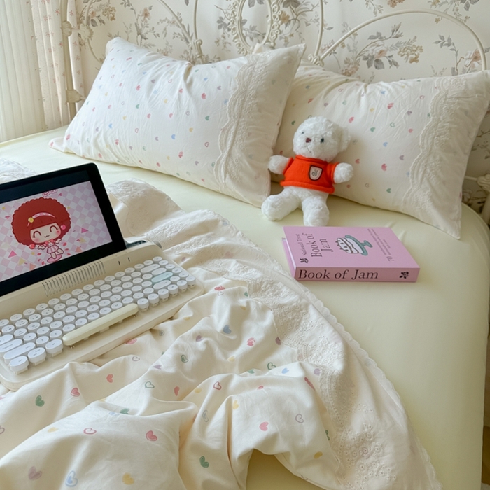 91家纺网 家纺一手货源 找家纺 （总）澜妃 2025新款糯叽叽水洗棉全棉蕾丝花边-艾意系列