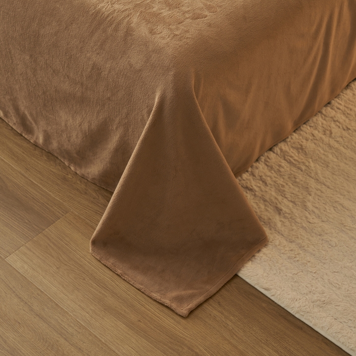 91家纺网 家纺一手货源 找家纺 晨曦家纺 2025新款加厚高克重230克贝贝绒牛奶绒四件套无印风菠萝格 贝贝绒-卡布奇诺咖