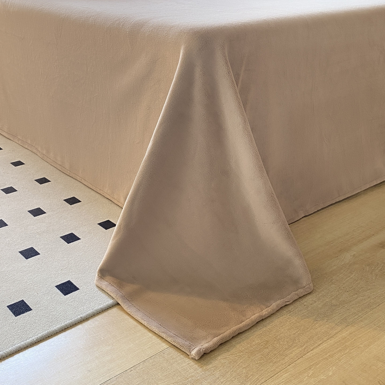 91家纺网 家纺一手货源 找家纺 小叮当家纺仓储工厂店 2025新款阳离子抽条四件套 阳离子抽条-奶咖