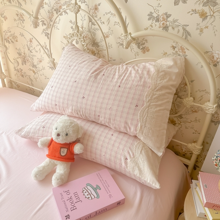 91家纺网 家纺一手货源 找家纺 澜妃 2025新款糯叽叽水洗棉全棉蕾丝花边-艾意系列 艾意-樱桃计划