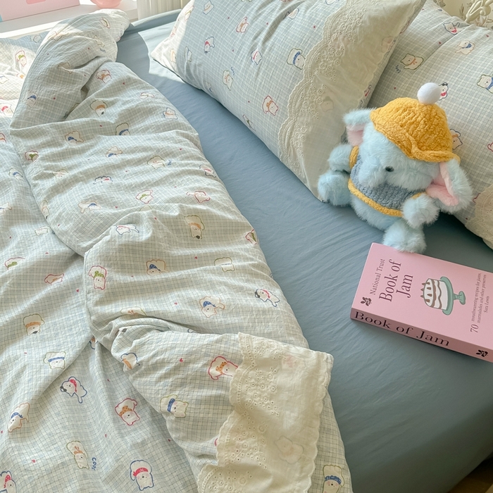 91家纺网 家纺一手货源 找家纺 澜妃 2025新款糯叽叽水洗棉全棉蕾丝花边-艾意系列 艾意-特萌西高地