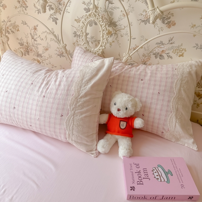 91家纺网 家纺一手货源 找家纺 澜妃 2025新款糯叽叽水洗棉全棉蕾丝花边-艾意系列 艾意-樱桃计划