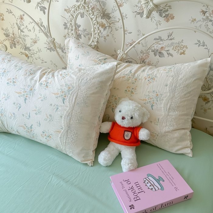 91家纺网 家纺一手货源 找家纺 澜妃 2025新款糯叽叽水洗棉全棉蕾丝花边-艾意系列 艾意-飘零