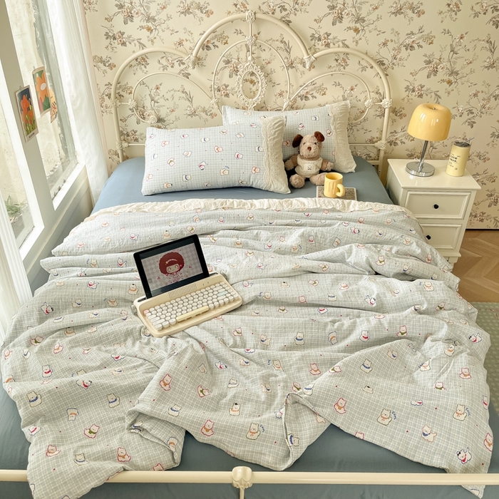 91家纺网 家纺一手货源 找家纺 澜妃 2025新款糯叽叽水洗棉全棉蕾丝花边-艾意系列 艾意-特萌西高地