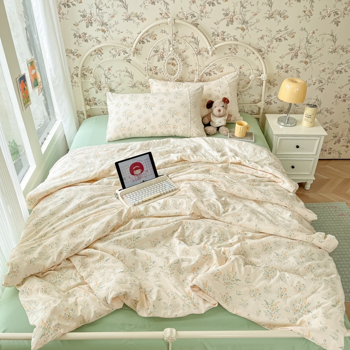 91家纺网 家纺一手货源 找家纺 澜妃 2025新款糯叽叽水洗棉全棉蕾丝花边-艾意系列 艾意-飘零