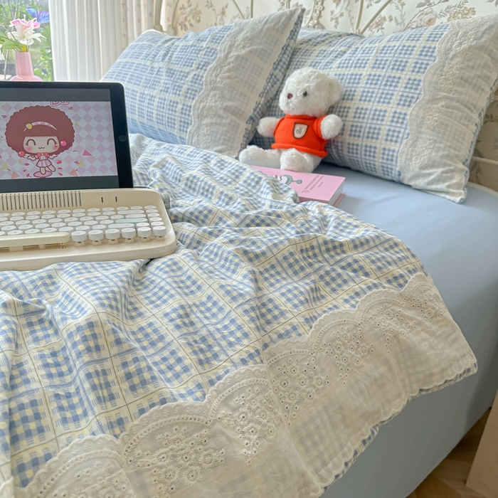 91家纺网 家纺一手货源 找家纺 澜妃 2025新款糯叽叽水洗棉全棉蕾丝花边-艾意系列 艾意-圆珠笔