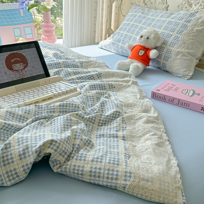 91家纺网 家纺一手货源 找家纺 澜妃 2025新款糯叽叽水洗棉全棉蕾丝花边-艾意系列 艾意-圆珠笔