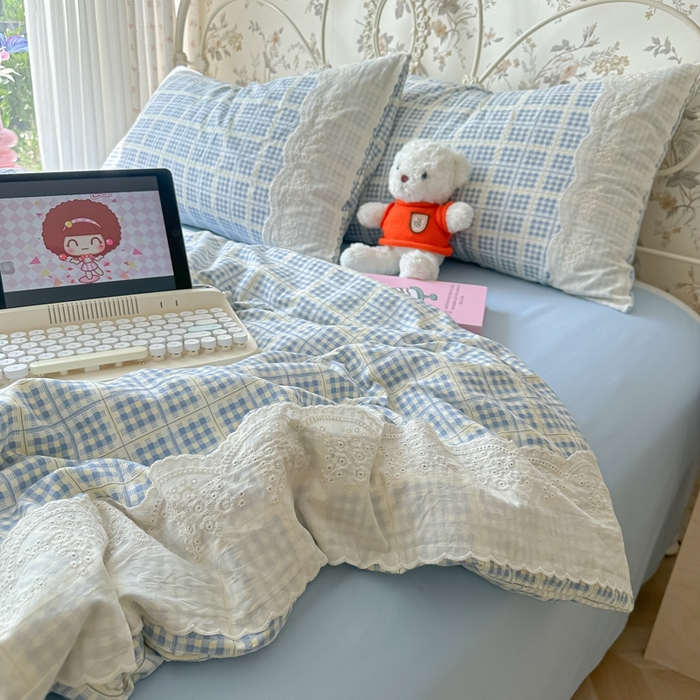 91家纺网 家纺一手货源 找家纺 澜妃 2025新款糯叽叽水洗棉全棉蕾丝花边-艾意系列 艾意-圆珠笔