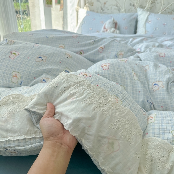 91家纺网 家纺一手货源 找家纺 澜妃 2025新款糯叽叽水洗棉全棉蕾丝花边-艾意系列 艾意-特萌西高地