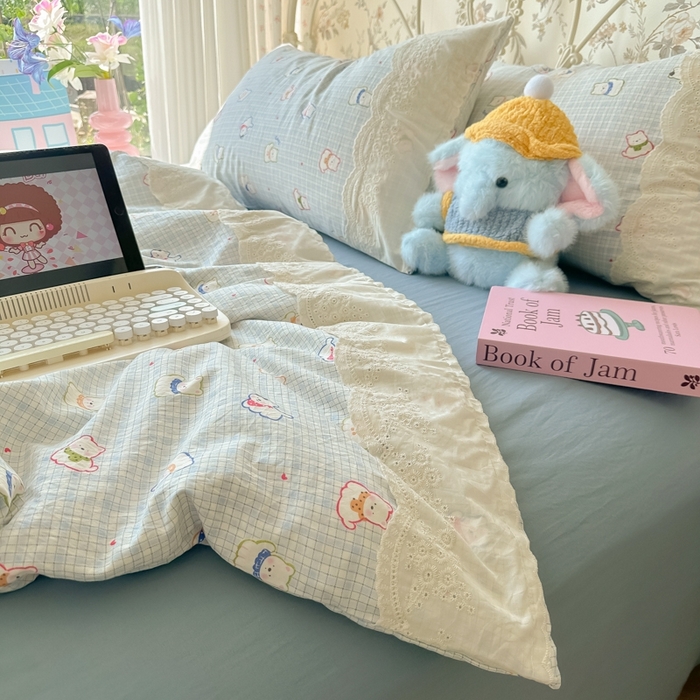 91家纺网 家纺一手货源 找家纺 澜妃 2025新款糯叽叽水洗棉全棉蕾丝花边-艾意系列 艾意-特萌西高地