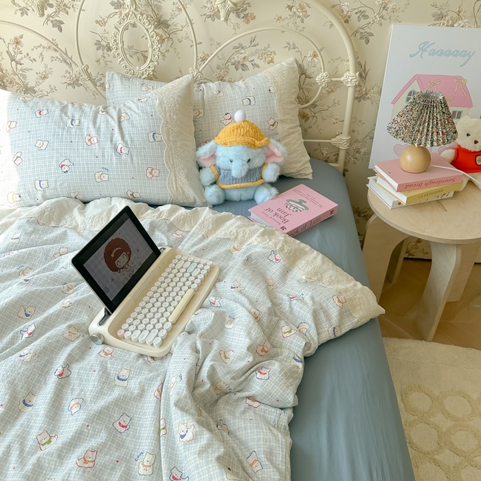 91家纺网 家纺一手货源 找家纺 澜妃 2025新款糯叽叽水洗棉全棉蕾丝花边-艾意系列 艾意-特萌西高地