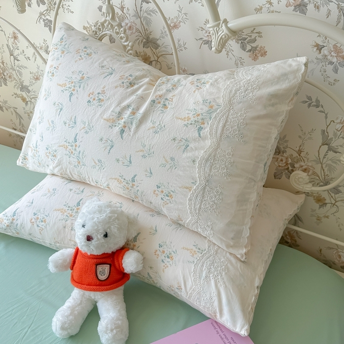 91家纺网 家纺一手货源 找家纺 澜妃 2025新款糯叽叽水洗棉全棉蕾丝花边-艾意系列 艾意-飘零