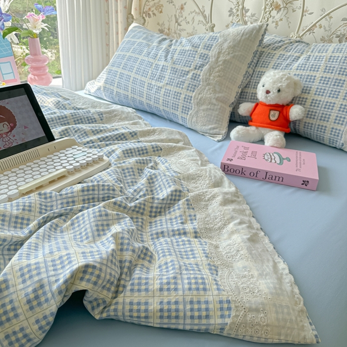 91家纺网 家纺一手货源 找家纺 澜妃 2025新款糯叽叽水洗棉全棉蕾丝花边-艾意系列 艾意-圆珠笔