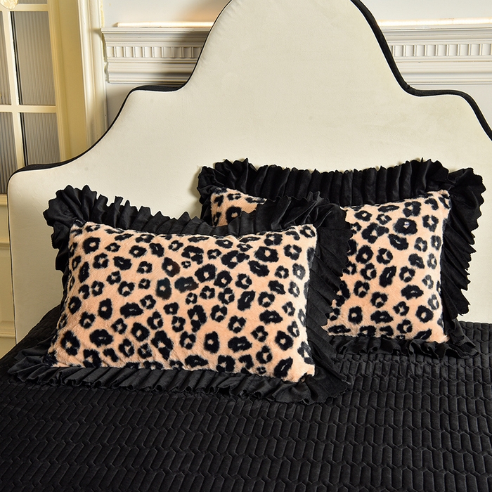 91家纺网 家纺一手货源 找家纺 茉保家纺 2025新款9.5斤秋冬保暖牛奶绒印花兔毛绒四件套 咖雅墨