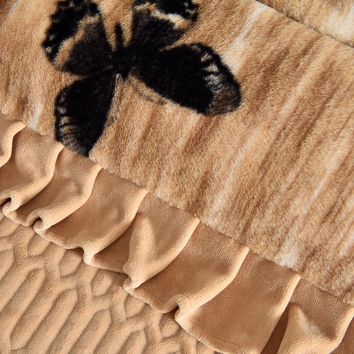 91家纺网 家纺一手货源 找家纺 茉保家纺 2025新款9.5斤秋冬保暖牛奶绒印花兔毛绒四件套 轻蝴蝶