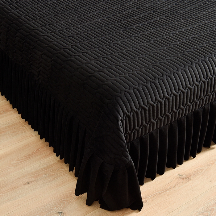 91家纺网 家纺一手货源 找家纺 茉保家纺 2025新款9.5斤秋冬保暖牛奶绒印花兔毛绒四件套 星雅墨