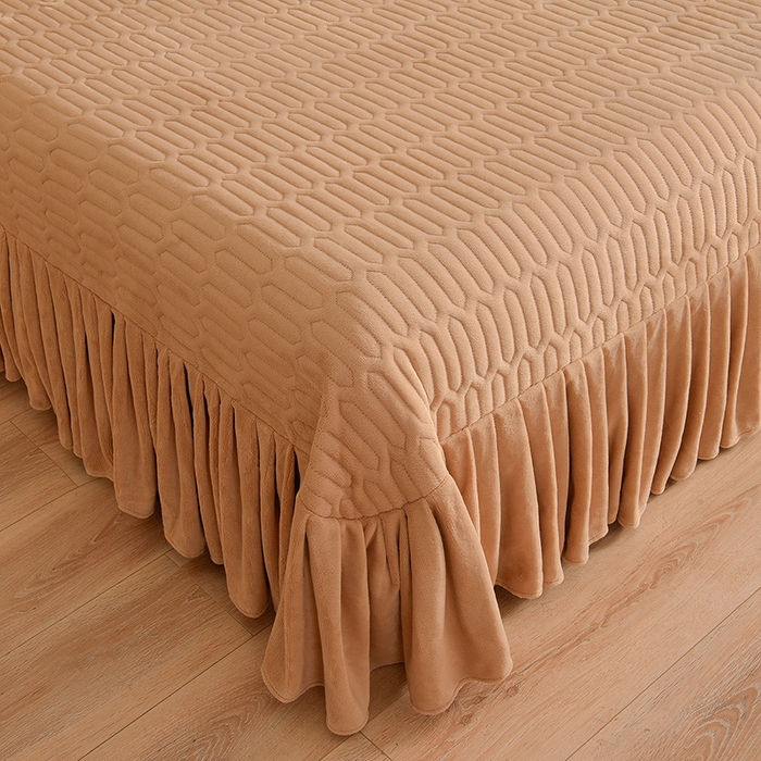 91家纺网 家纺一手货源 找家纺 茉保家纺 2025新款9.5斤秋冬保暖牛奶绒印花兔毛绒四件套 星云咖