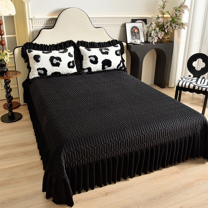 91家纺网 家纺一手货源 找家纺 茉保家纺 2025新款9.5斤秋冬保暖牛奶绒印花兔毛绒四件套 晕雅墨