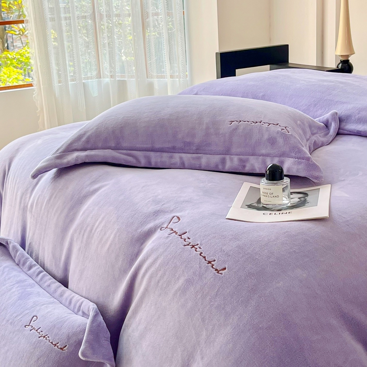 91家纺网 家纺一手货源 找家纺 （总）庭笙 2025新款加厚牛奶绒8斤/9斤纯色蓄热保暖四件套-米莱