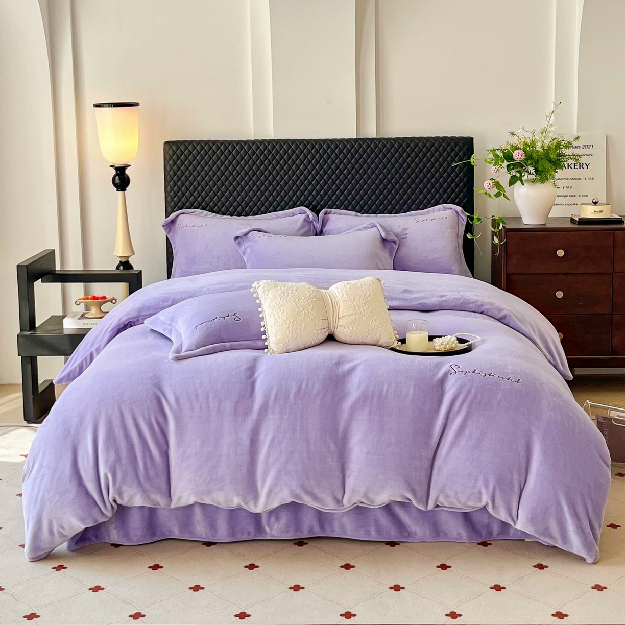 91家纺网 家纺一手货源 找家纺 （总）庭笙 2025新款加厚牛奶绒8斤/9斤纯色蓄热保暖四件套-米莱