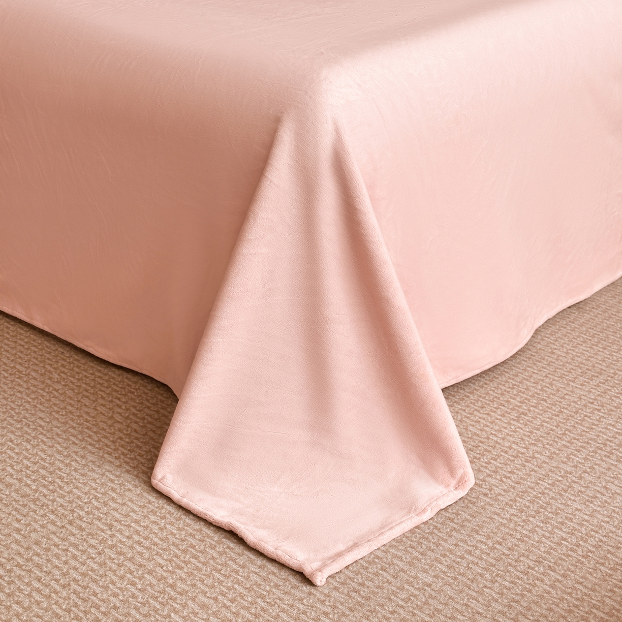 91家纺网 家纺一手货源 找家纺 小叮当家纺仓储工厂店 2025新款AB版烂花牛奶绒四件套 烂花-桃粉