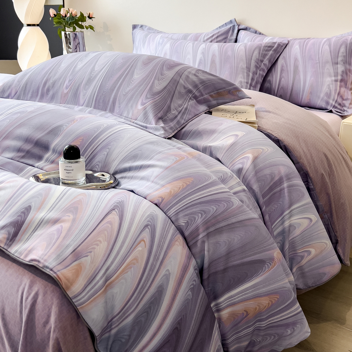 91家纺网 家纺一手货源 找家纺 （总）芃成家纺 2025新款A类加厚天丝棉磨毛花卉四件套