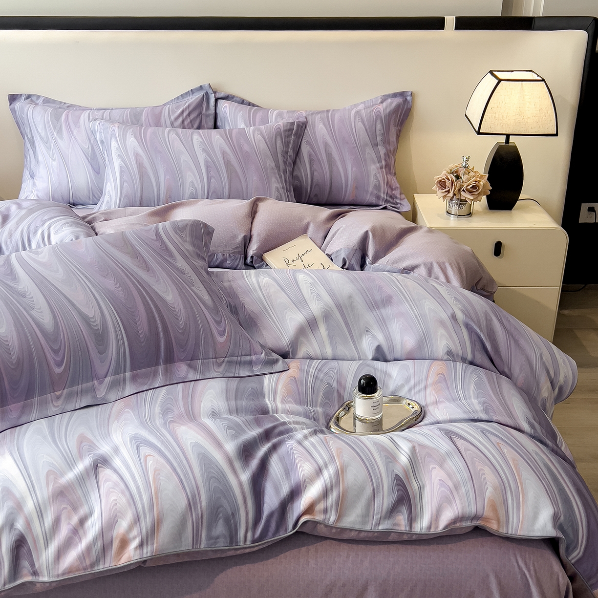 91家纺网 家纺一手货源 找家纺 （总）芃成家纺 2025新款A类加厚天丝棉磨毛花卉四件套