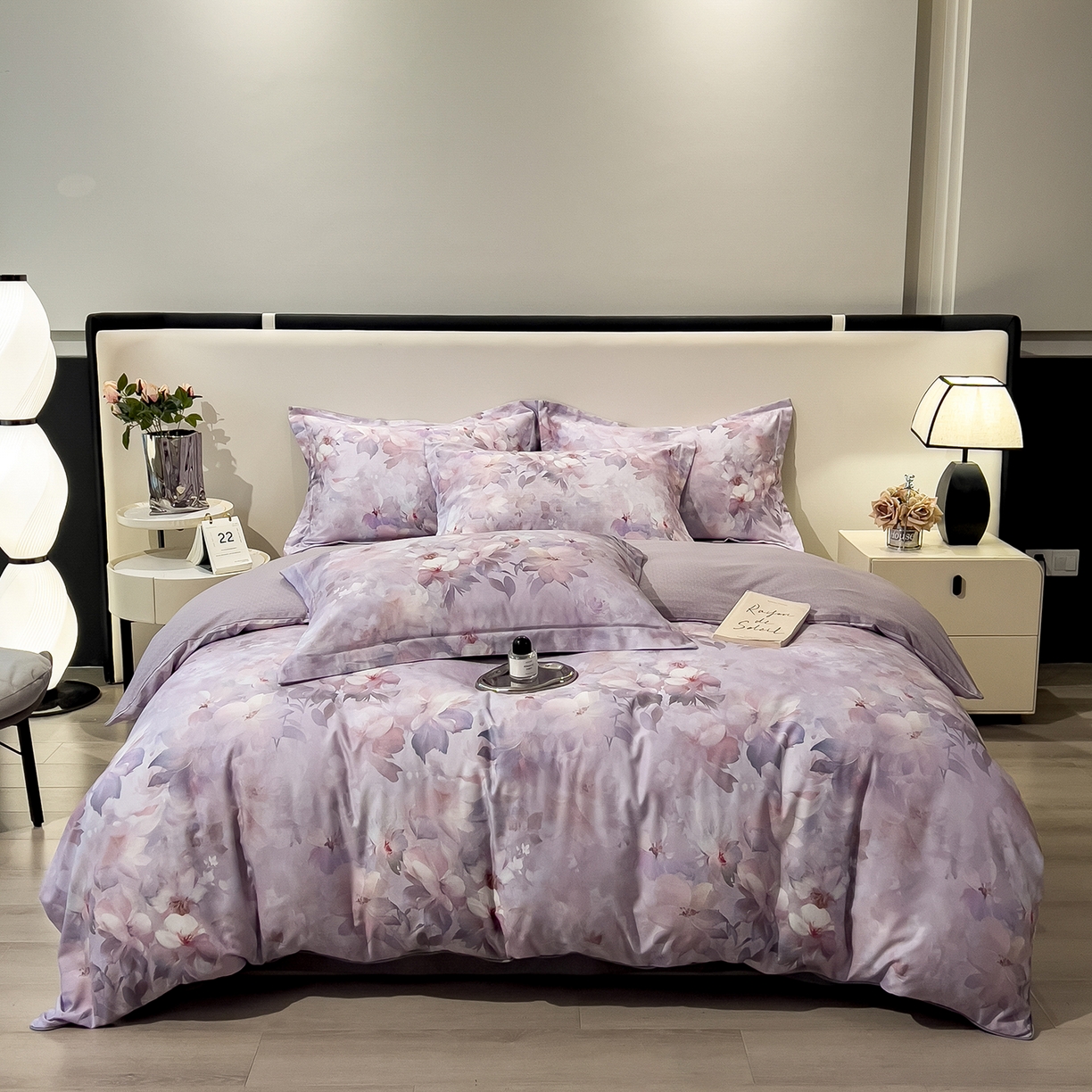 91家纺网 家纺一手货源 找家纺 芃成家纺 2025新款A类加厚天丝棉磨毛花卉四件套 锦绣芳华