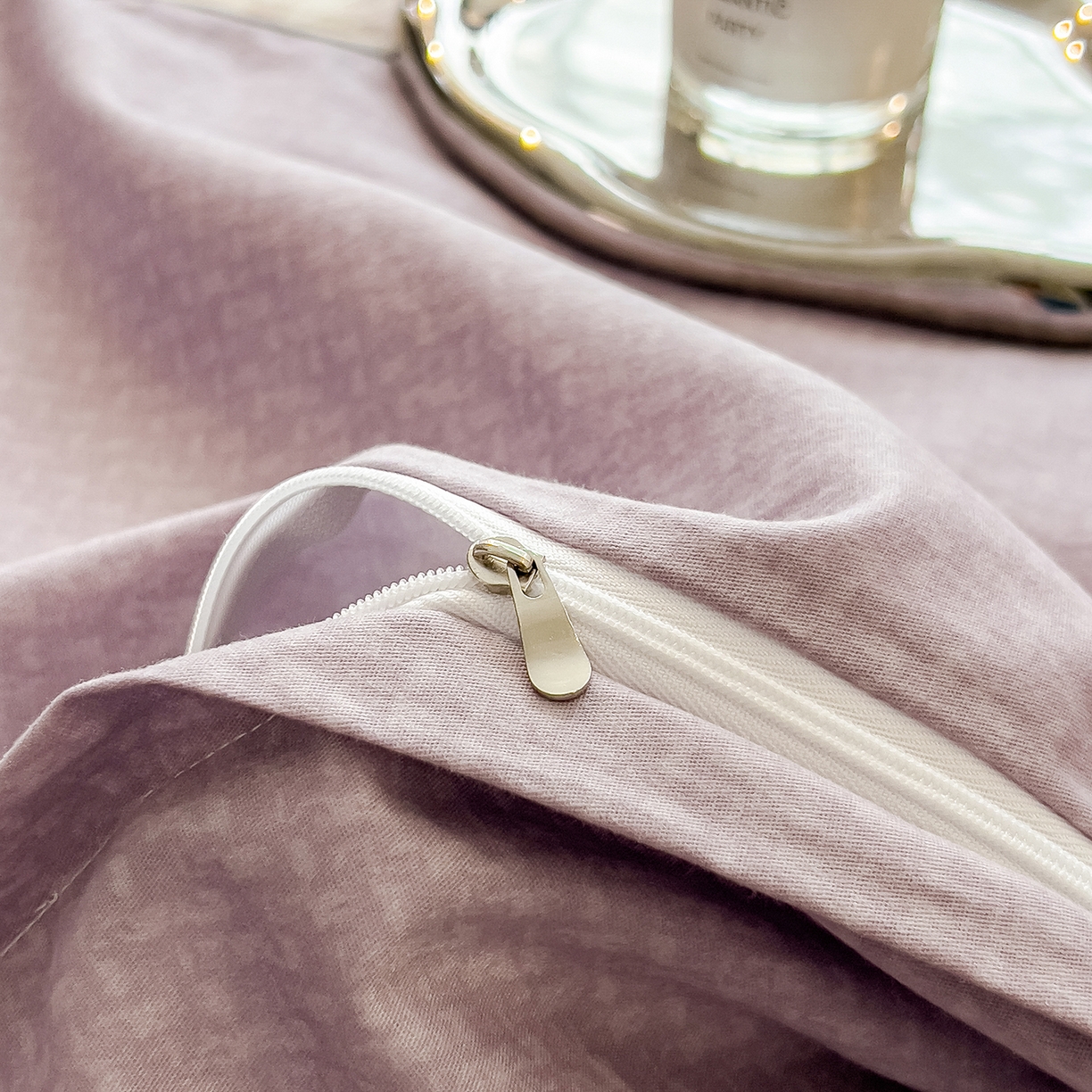 91家纺网 家纺一手货源 找家纺 芃成家纺 2025新款A类加厚天丝棉磨毛花卉四件套 蝶舞飞扬-紫