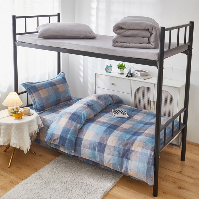 91家纺网 家纺一手货源 找家纺 凌云 2025新款A类230克加厚牛奶绒学生宿舍三件套床笠款床单款 梦想家