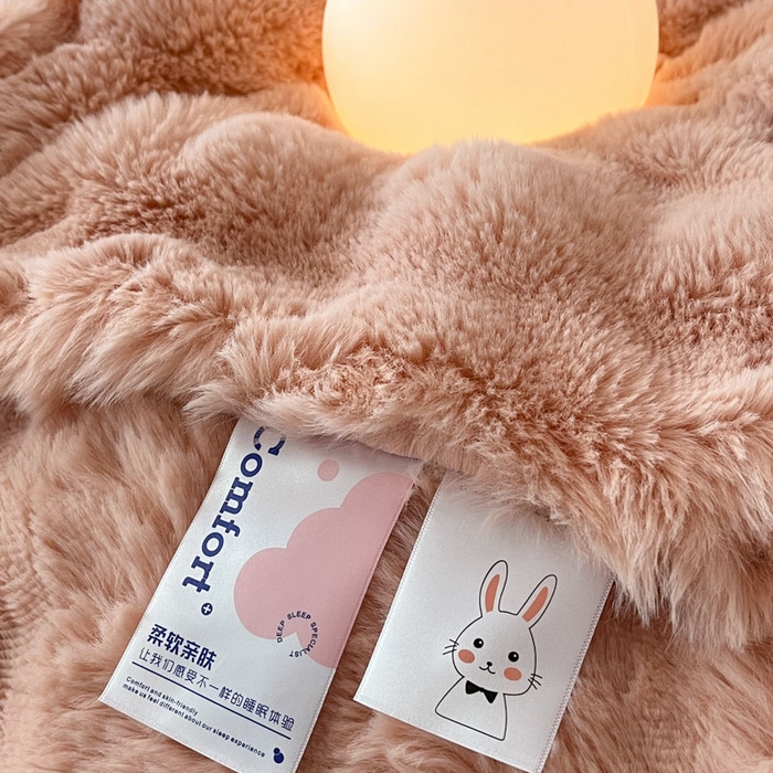 91家纺网 家纺一手货源 找家纺 小叮当家纺仓储工厂店 2025新款高克重大牛奶绒被套毯毛毯盖毯毯子 豆沙