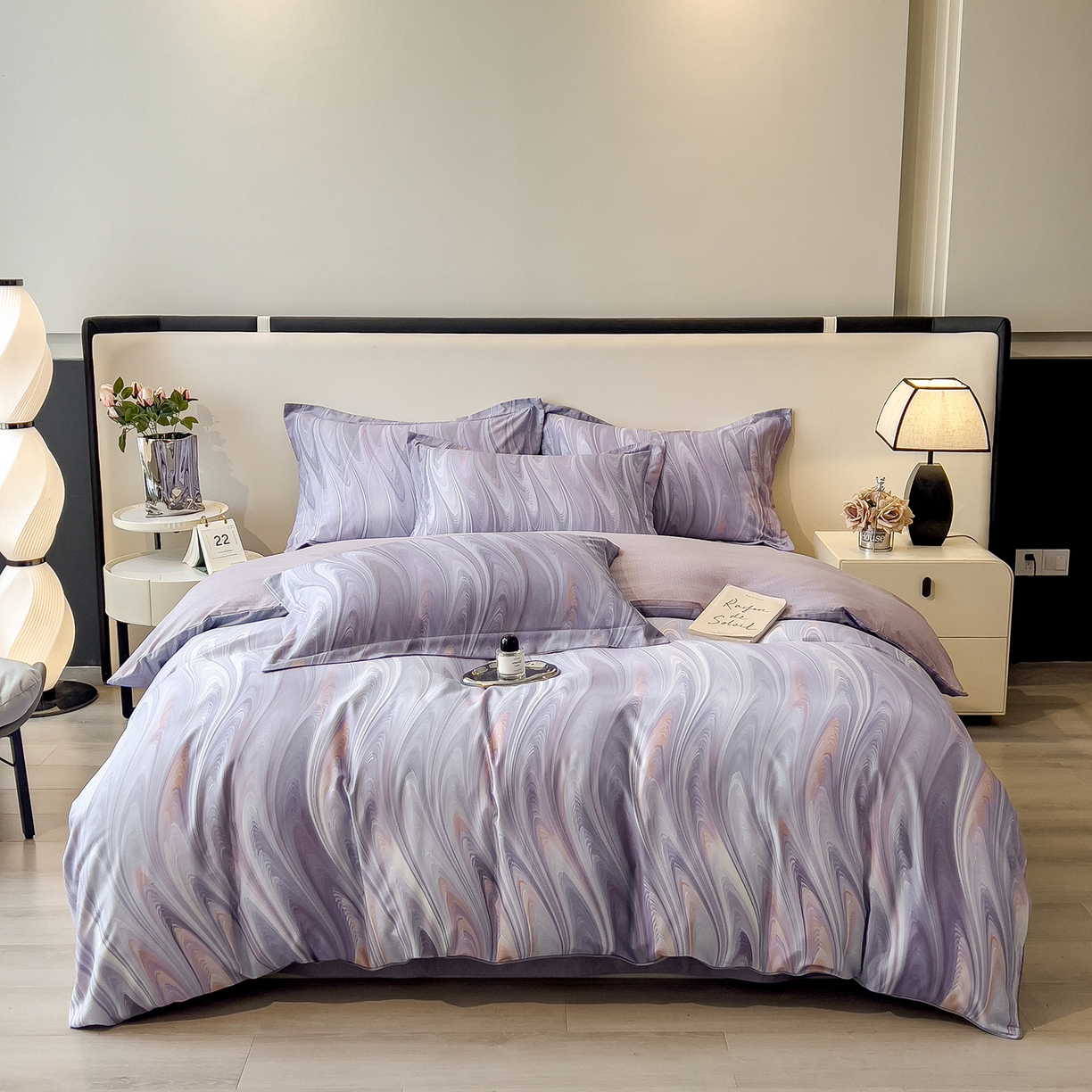 91家纺网 家纺一手货源 找家纺 （总）芃成家纺 2025新款A类加厚天丝棉磨毛花卉四件套