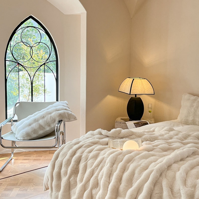 91家纺网 家纺一手货源 找家纺 小叮当家纺仓储工厂店 2025新款高克重大牛奶绒被套毯毛毯盖毯毯子 暖白