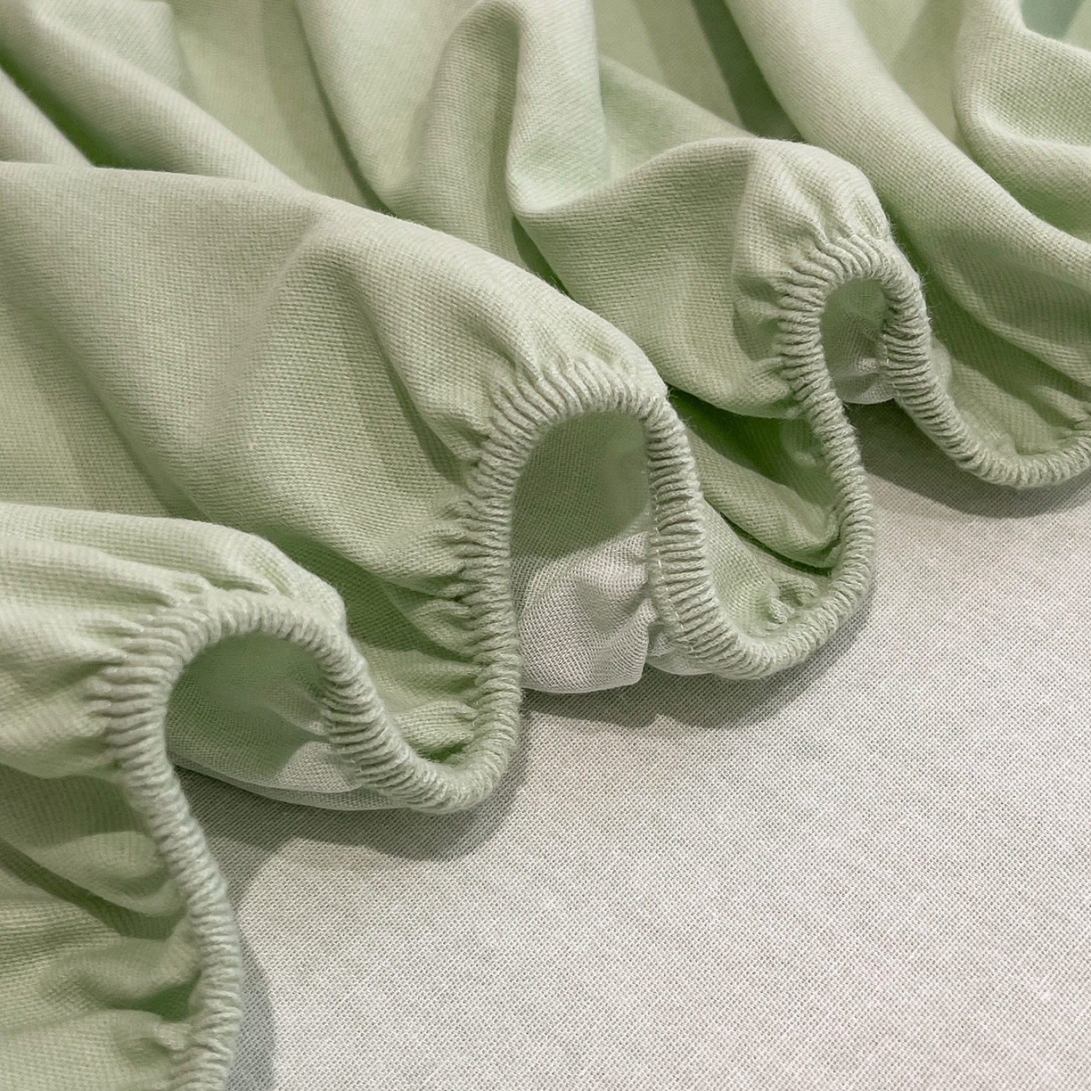 91家纺网 家纺一手货源 找家纺 芃成家纺 2025新款原棉生态磨毛单床笠 天青绿