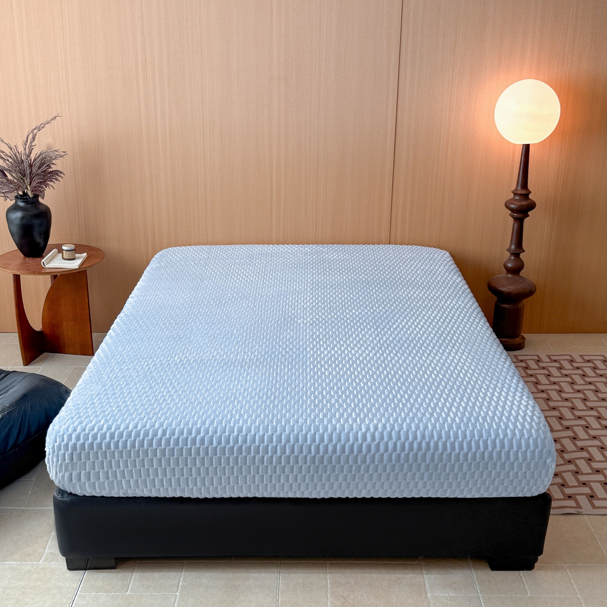 91家纺网 家纺一手货源 找家纺 小叮当家纺仓储工厂店 2025新款豆豆绒纯色单床笠系列床笠单件（跨境可供） 豆豆绒-床笠浅蓝