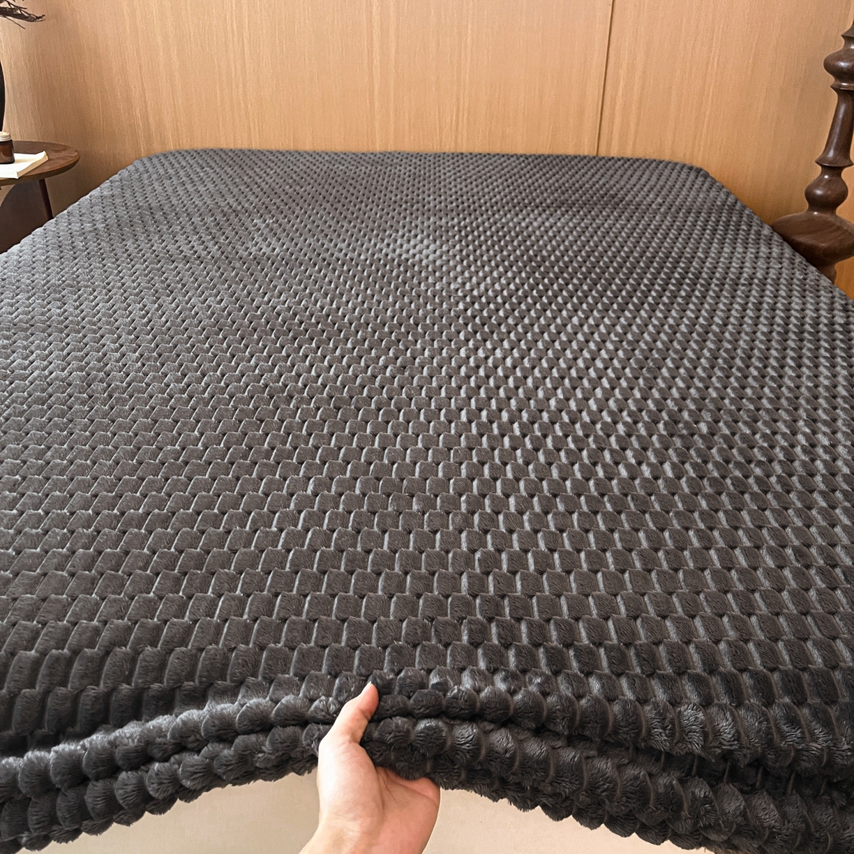 91家纺网 家纺一手货源 找家纺 小叮当家纺仓储工厂店 2025新款豆豆绒纯色单床笠系列床笠单件（跨境可供） 豆豆绒-床笠深灰