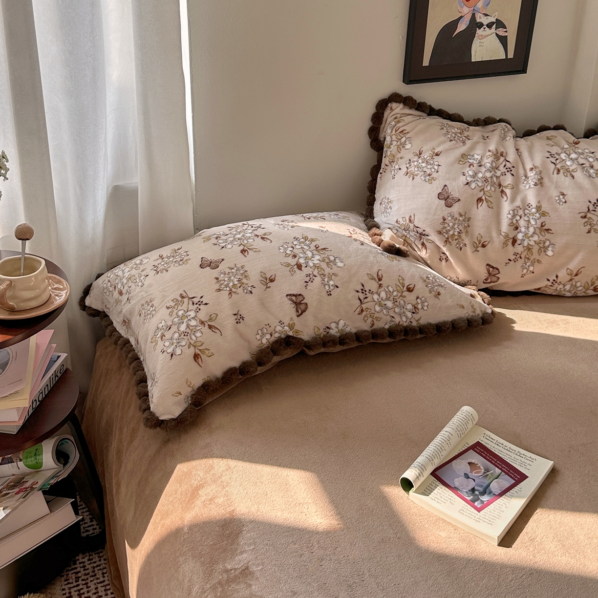 91家纺网 家纺一手货源 找家纺 艾咪-Amy ntmy 2025新款毛球款法式少女风牛奶绒四件套 北茉