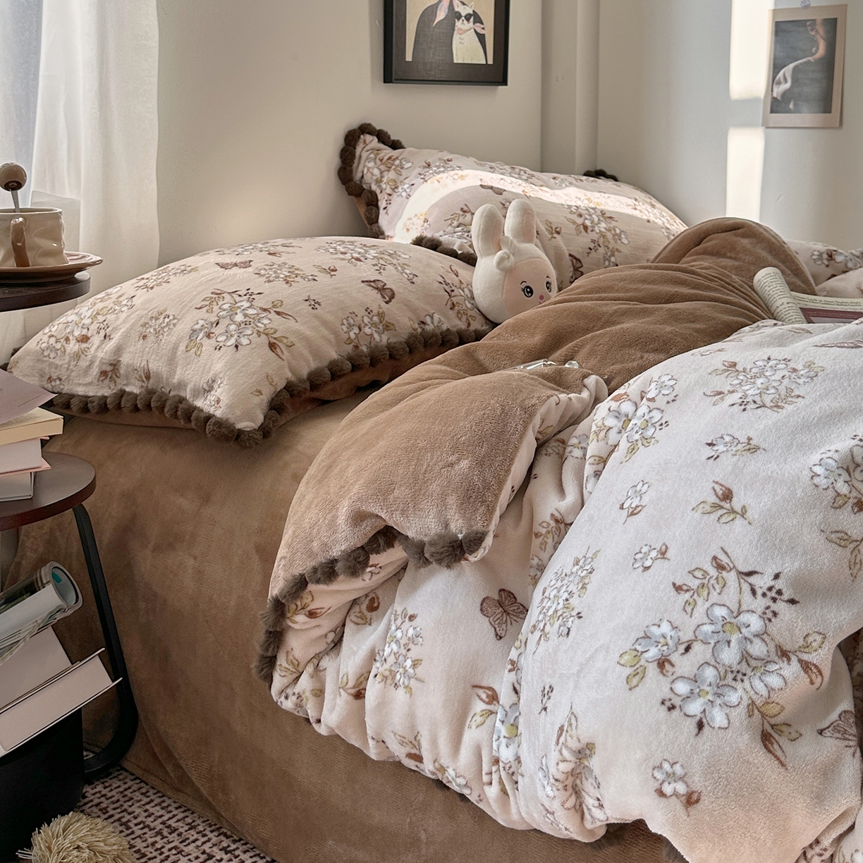 艾咪-Amy ntmy 2025新款毛球款法式少女风牛奶绒四件套 北茉