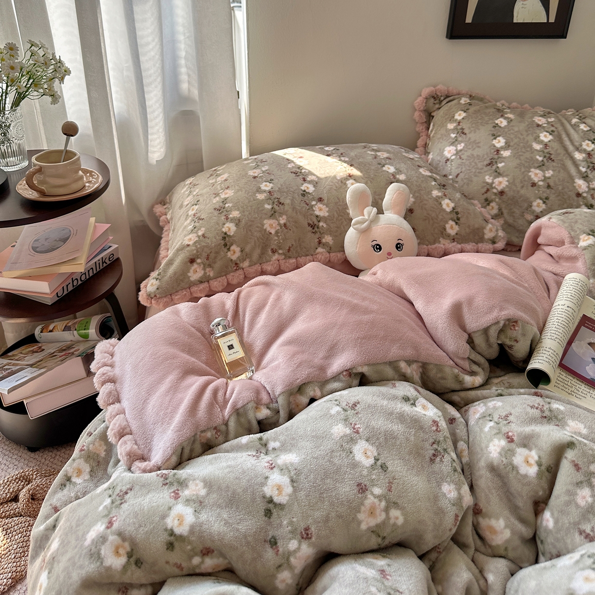 91家纺网 家纺一手货源 找家纺 （总）艾咪-Amy ntmy 2025新款毛球款法式少女风牛奶绒四件套